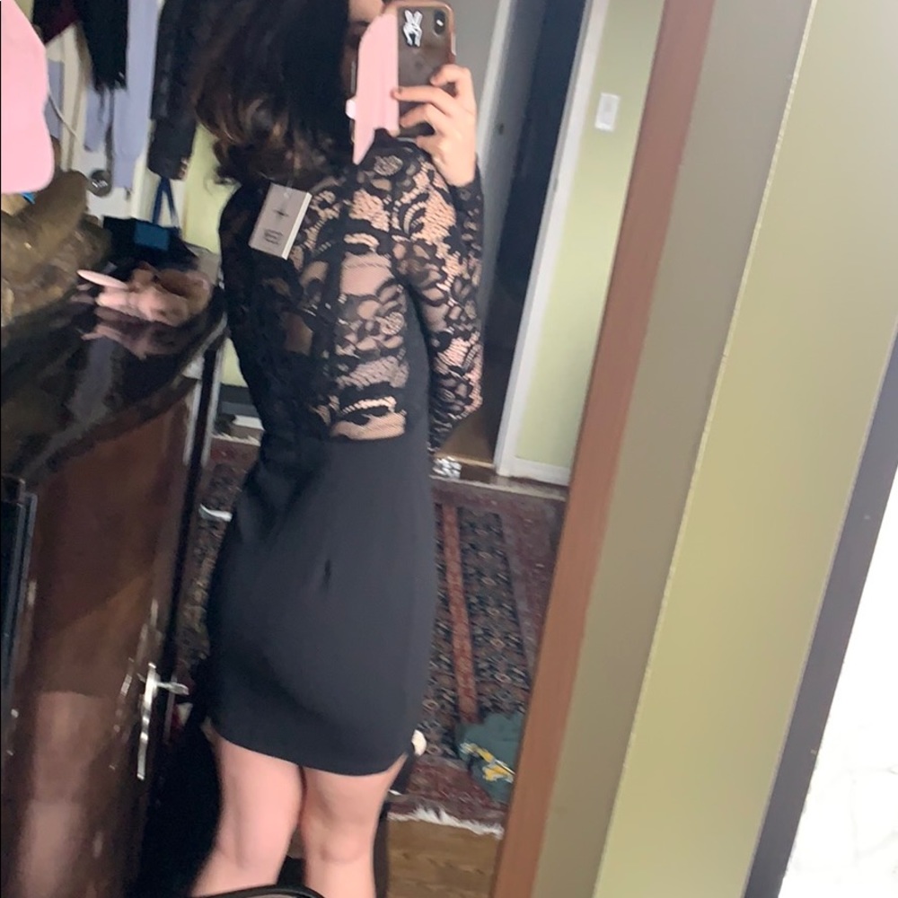 SEEK bodycon dress with zipper and lace